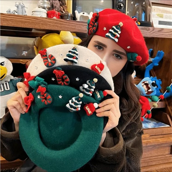 🌼 Christmas Versatile Wool Felt Beret for Women - Picture 3 of 7